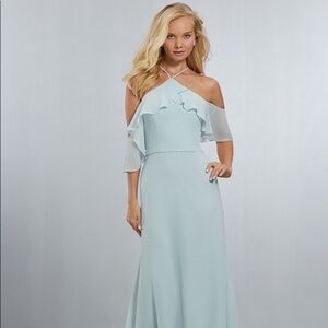 Mori‎ Lee style 21551 Size 6 Emerald green maxi chiffon bridesmaid party formal